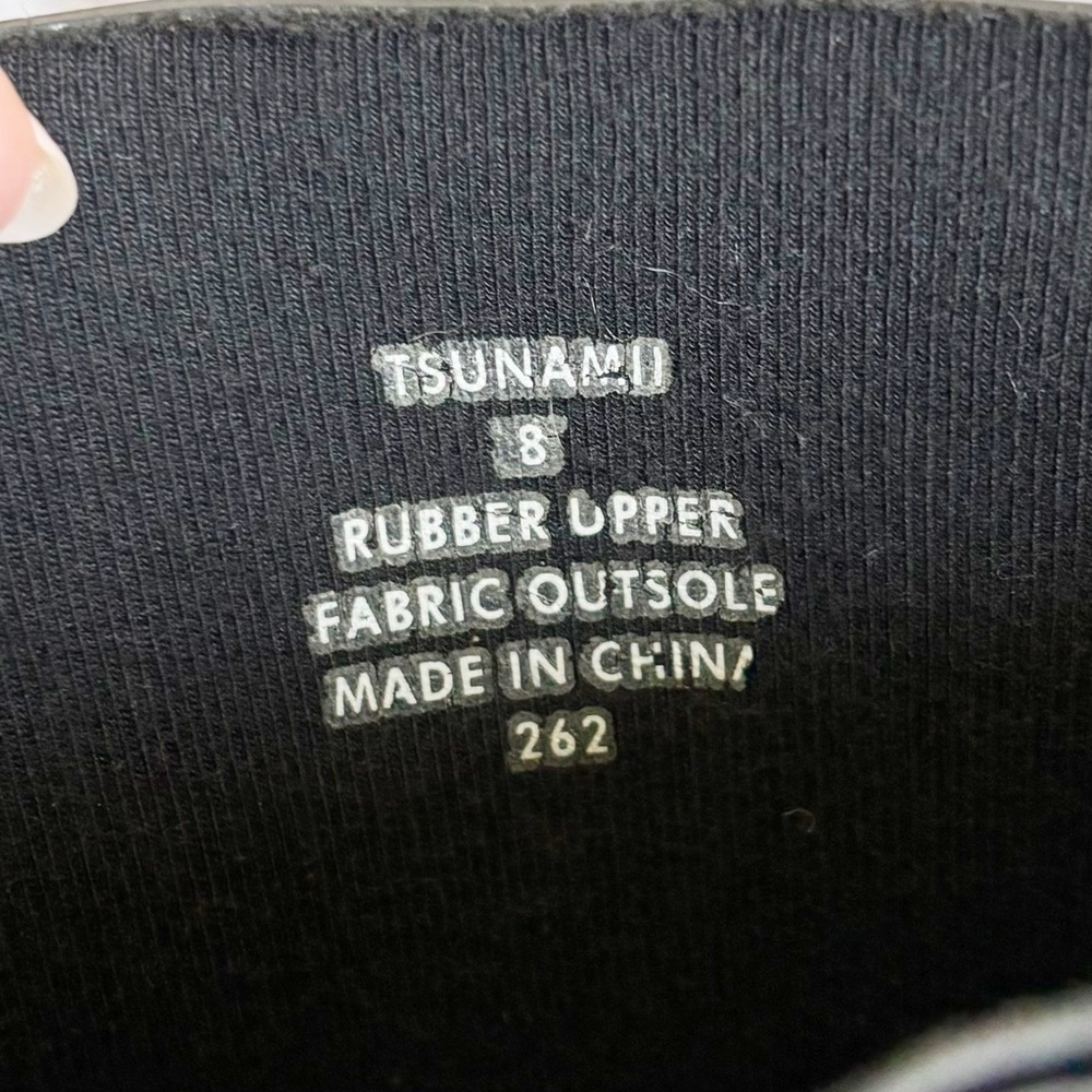 Steve Madden Tsunami Tall Rubber Black/Pink Detail Rain Boots Womens Size 8 - Picture 10 of 11